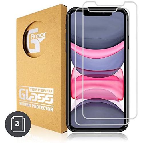 G-Armor Glass Screen Protector for iPhone 11, iPhone XR (2 Pack) - Ultra Clear Tempered Glass Protective Screen Cover, Phone Case Friendly, Accessories for 6.1-inch Apple iPhones