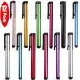 AEDILYS 12 Pack Universal Capacitive Stylus Pen Portable Multicolor Touchscreen Stylus Pens Compatible with Apple iPhone 5 /5S/ 5C /6/7/11 Plus iPad Galaxy Tablet Smartphone PDA