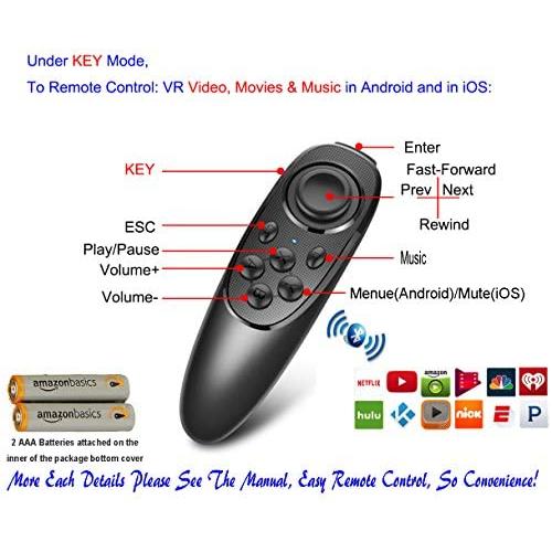 VR Remote Controller Gamepad Bluetooth Control VR Video, Film, Game, Selfie, Flip E-book/PPT/Nook page, Mouse, in Virtual Reality Headset 3D Glasses PC Tablet laptop Samsung Gear VR iPhone Smart Phone