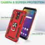 LG Stylo 5 Case, LG Stylo 5 Plus Case, LG Stylo 5V Case with Tempered Glass Screen Protector [2Pack], Jshru Military Grade Protective Phone Case with Ring Car Mount Kickstand for LG Stylo 5X Red