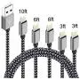 5Pack (3ft,3ft,6ft,6ft,10ft) Nylon Braided Charging Cord Charger Compatible with PhoneX/8/8Plus 7/7 Plus/6s/6s Plus/6/6 Plus/5s/55se,Pad,Pod and More (Black+Gray) 5Pack (3ft,3ft,6ft,6ft,10ft) Nylon Braided Charging Cord Charger Compatible with PhoneX/8/8Plus 7/7 Plus/6s/6s Plus/6/6 Plus/5s/55se,Pad,Pod and More (Black+Gray)
