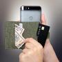 Cell Phone Card Holder Stick on Wallet Phone Pocket for iPhone, Android and All Smartphones (Olive Green)