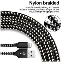 iPhone Charger,Aqualief Lightning Cable 3/3/3/6/6/10FT 6Pack Nylon Braided USB Charging Cable Compatible with iPhone 11/11 Pro Max/XS MAX/XR/XS/X/8/7/Plus/6S/iPad