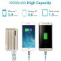 10000mAh 2-in-1 Power Bank and Wall Charger, ROMOSS Dual USB Portable Charger with Foldable AC Wall Plug External Battery Packs Compatible Smartphone and Android Device (Gold)