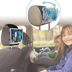 Car Headrest Mount Holder TFY Angle Adjustable Car Headrest Mount Holder with Silicon Holding Net for Phones and Tablets