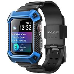 SUPCASE [Unicorn Beetle Pro] Case for Apple Watch 4 / Watch 5 [44mm], Rugged Protective Case with Strap Bands for Apple Watch Series 4 2018 / Series 5 2019 Edition (Blue)