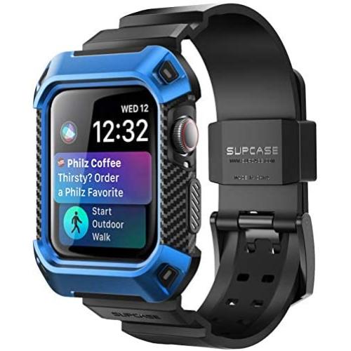 SUPCASE [Unicorn Beetle Pro] Case for Apple Watch 4 / Watch 5 [44mm], Rugged Protective Case with Strap Bands for Apple Watch Series 4 2018 / Series 5 2019 Edition (Blue)