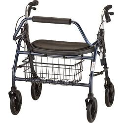 NOVA Mighty Mack Heavy Duty Rollator Walker 500 lb Weight Capacity, Blue