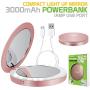 Cellet Compact LED Light 1x/3x Magnified Mirrors, with 3000mAh Power Bank, 1Amp USB Port, Compatible with Apple iPhone 11/ Pro/Pro Max Xr/Xs/Xs Max/X/8/8Plus/7/7+/6 Samsung Galaxy Note 10/9/8/5/S9/S8