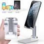 YIBIDINAY Cell Phone Stand, Foldable Portable Desktop Stand Adjustable Height and Angle Phone Holder for Desk Sturdy Aluminum Metal Stand Compatible with Smartphone/iPad/Kindle/Tablet