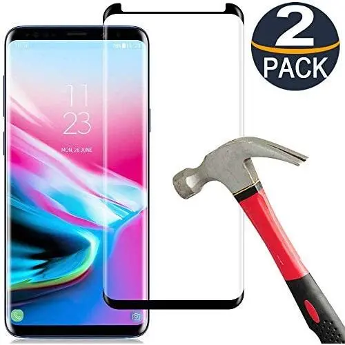 [2-Pack] Keklle Galaxy S9 Screen Protector, Case Friendly,Anti-Scratch,Anti-Bubble,High Definition 3D Curved Tempered Glass Film Suitable for Samsung S9