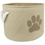 DII Bone Dry Small Round Pet Toy and Accessory Storage Bin, 12"(Dia)x9"(H), Collapsible Organizer Storage Basket for Home Décor, Pet Toy, Blankets, Leashes and Food-Taupe with Brown Paw DII Bone Dry Small Round Pet Toy and Accessory Storage Bin, 12"(Dia)x9"(H), Collapsible Organizer Storage Basket for Home Décor, Pet Toy, Blankets, Leashes and Food-Taupe with Brown Paw