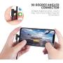 [3 Pack] Right Angle Charging Cable Nylon Braided 90 Degree Elbow for Game Video Watch Compatible with iPhone Xs Max/XS/XR/7/7Plus/X/8/8Plus/6S/6S Plus/SE (3ft, Black White)