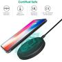 Fast Wireless Charger RAVPower 7.5W Compatible iPhone 11 Pro Max/Xs/XR/XS/X/8/8 Plus, with HyperAir, 10W Compatible Galaxy S10, S10+, Note 10+ and All Qi-Enabled Devices, Model: PR-PC014
