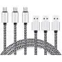 Micro USB Cable 6ft 3Pack by Ailun High Speed 2.0 USB A Male to Micro USB Sync Charging Nylon Braided Cable with 56k Ohm Pull-up Resistor for Smartphone Tablets Silver and Blackwhite Micro USB Cable 6ft 3Pack by Ailun High Speed 2.0 USB A Male to Micro USB Sync Charging Nylon Braided Cable with 56k Ohm Pull-up Resistor for Smartphone Tablets Silver and Blackwhite