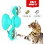 TOOGE Windmill Cat Toy Turntable Teasing Interactive Cat Toys for Indoor Cats with Suction Cup Scratching Tickle Cats Hair Brush Funny Kitten Toys with Catnip and Bells
