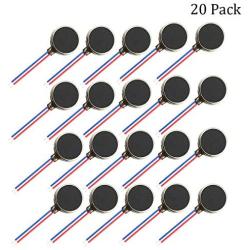 DaFuRui 20PCS 10x3mm Mini Vibration Motors DC 3V 70mA 12000rpm Flat Coin Button-Type Micro DC Vibrating Motor for Mobile Cell Phone Pager Tablet