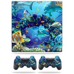 Skin Compatible with Sony Playstation 3 PS3 Slim + 2 Controllers – Ocean Friends | MightySkins Protective, Durable, and Unique Vinyl wrap Cover | Easy to Apply, Remove | Made in The USA