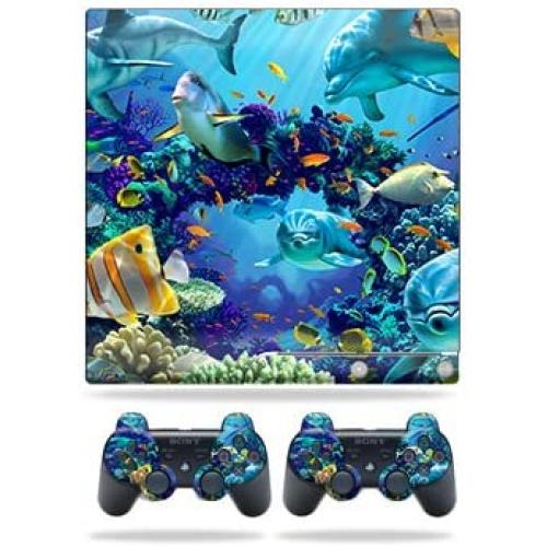 Skin Compatible with Sony Playstation 3 PS3 Slim + 2 Controllers – Ocean Friends | MightySkins Protective, Durable, and Unique Vinyl wrap Cover | Easy to Apply, Remove | Made in The USA