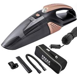 Car Vacuum Cleaner,High Power Portable Vacuum Cleaner for Car Wet/Dry Strong Suction 5000PA Handheld 12v with LED Light/16.4Ft Power Cord/Metal Fan/Stainless Steel Filter