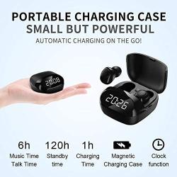 Wireless Earbuds,Bluetooth 5.0 Headphones Touch Control TWS Stereo Charging Case IPX8 Waterproof Wireless Headphones LED Display Time Display for Sports