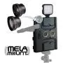 Melamount MM-IPAD PRO 9.7 Video Stabilizer Pro Multimedia Rig for Apple iPad PRO 9.7 And iPad AIR 2 + Lens Set 37mm TELEPHOTO & 37mm WIDE ANGLE + Video Rechargeable LED Light