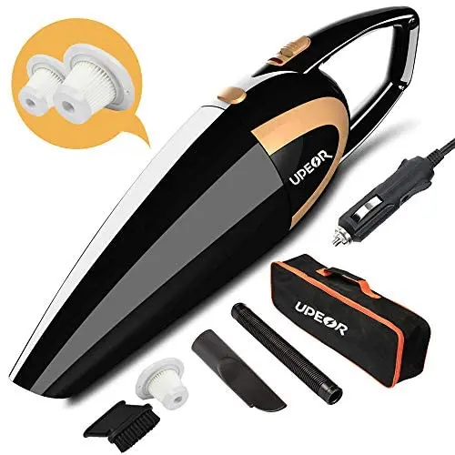 Corded Car Vacuum Cleaner High Power for Quick Car Cleaning, DC 12V Portable Auto Vacuum Cleaner for Car Use Only - Golden Corded Car Vacuum Cleaner High Power for Quick Car Cleaning, DC 12V Portable Auto Vacuum Cleaner for Car Use Only - Golden