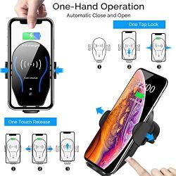 Wireless Car Charger Mount, Mikikin Auto-Clamping Qi 10W 7.5W Fast Charging Car Phone Holder Air Vent Compatible with iPhone X/XR/Xs/Xs Max/8/8 Plus, Samsung S6/S7/S8/S9 Edge+, Note 7/Note 8 & More