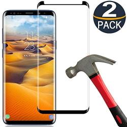 [2 Pack] Samsung Galaxy S8 Plus Screen Protector Tempered Glass Film [Case Friendly][Anti-Bubble][3D Curved][3D Full Coverage] Tempered Glass Screen Protector for Samsung Galaxy S8 Plus