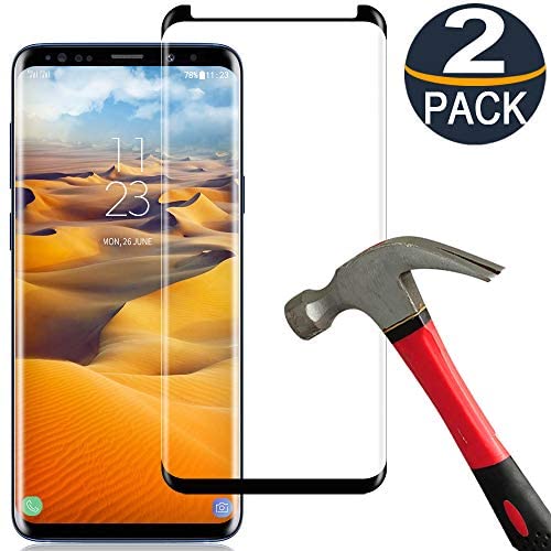 [2 Pack] Samsung Galaxy S8 Plus Screen Protector Tempered Glass Film [Case Friendly][Anti-Bubble][3D Curved][3D Full Coverage] Tempered Glass Screen Protector for Samsung Galaxy S8 Plus