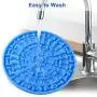 ZOLEN Dog Slow Dispensing Treater Mat Dog Lick pad Peanut Butter Lick mat for Pet Bathing, Grooming, and Dog Training [Blue]