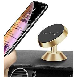 GETIHU Phone Holder for Car, Dashboard Car Phone Mount, Universal Magnetic Cell Phone Car Holder GPS, Compatible with iPhone Xs X 8 7 6s 6 Plus Samsung Galaxy Note 9 S9 Oneplus etc.(Gold)