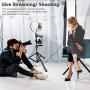 JOGDRC 10.2" Selfie Ring Light with Tripod Stand & Phone/Pad Holder for Live Sream/Makeup, Mini LED Camera Ringlight for YouTube Video/Photography Compatible with iPhone 11 Xs Max XR iPad Android