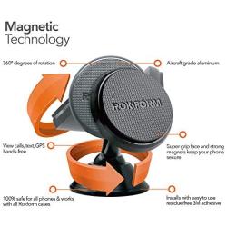 Rokform - Universal Adjustable Magnetic Dash Mount Secured by Strong 3M VHB, 360 Degree Swivel Dashboard Phone Holder Compatible with All Rokform Magnetic Cases (Anodized Black Mount)