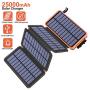 Tranmix Solar Charger 25000mAh Portable Power Bank with 4 Solar Panels 6W Power Phone Charger for Smart Phones, Tablets and Outdoor Waterproof