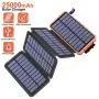 Tranmix Solar Charger 25000mAh Portable Power Bank with 4 Solar Panels 6W Power Phone Charger for Smart Phones, Tablets and Outdoor Waterproof