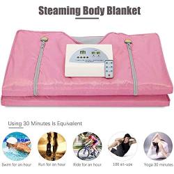 TOPQSC Sauna Blanket, 2 Zone Digital Far-Infrared (FIR) Oxford Upgraded Version Zipper Type Weight Loss, Professional Detox Therapy Anti Ageing Beauty Machine110V (Pink)