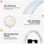 Foldable Selfie Ring Light with Stand,12 Inch LED Ring Light for Phone, 3 Light Modes & 10 Brightness Dimmable Beauty Fill Make Up Light Without Assemble for Live Stream/YouTube Video/Tiktok (White)