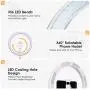 Foldable Selfie Ring Light with Stand,12 Inch LED Ring Light for Phone, 3 Light Modes & 10 Brightness Dimmable Beauty Fill Make Up Light Without Assemble for Live Stream/YouTube Video/Tiktok (White)