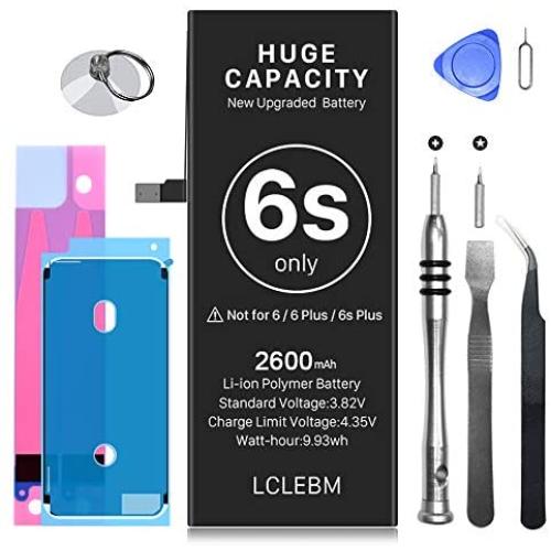 2600mAh [Upgraded] Battery for iPhone 6S, LCLEBM Higher Capacity Battery Replacement for iPhone 6S Model A1633, A1688, A1700 with Complete Tool Kits and Instruction Only for Battery iPhone 6S