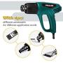 Heat Gun Dual Temperature Settings, PRULDE N2190 1500W Hot Air Gun 800°F - 1112°F, Overload Protection with 4 Metal Nozzle Attachments for Shrink Wrapping/Tubing, Paint Removal