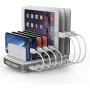 Unitek 7-Port USB Charging Station Dock, 60W Adjustable Charging Station for Multiple Device, Desktop Electronics Organizer Stand Compatible with iPad, iPhone, Samsung, Smartphone