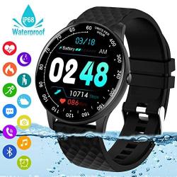 Smart Watch,Fitness Tracker Watch with Heart Rate Blood Pressure Monitor IP68 Waterproof Bluetooth Smartwatch Sports Activity Tracker Smart Bracelet for Men Women Kids Compatible Android iOS Phones