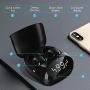 Wireless Earbuds,Bluetooth 5.0 Headphones Touch Control TWS Stereo Charging Case IPX8 Waterproof Wireless Headphones LED Display Time Display for Sports
