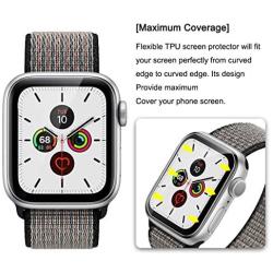 TAURI [6-Pack] Screen Protector for Apple Watch Series 5/4 44mm and Series 3/2/1 42mm, iWatch 44mm/42mm [Bubble Free] Case-Friendly Scratch-resistant HD Clear TPU Flexible Film