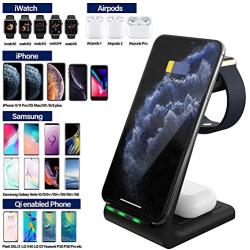 Kertxin 3 in 1 Qi-Certified Wireless Charger,Wireless Charging Station Dock for Apple Watch,AirPods Pro,Wireless Charging Stand for iPhone 11 Pro Max/X/XS/XR/8/8+,Samsung Galaxy S20 S10 S9 S8 Note 10