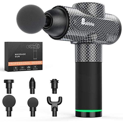 Massage Gun Deep Tissue Percussion Muscle Massage for Athletes - 20 Speeds Quiet Handheld Massager for Muscle Deep Relaxation - 6 Different Massage Heads
