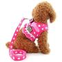 SELMAI Puppy Cat Small Girl Dog Dots Vest Harness Leash Set Mesh Padded No Pull Lead (Size Run Small,Please Check Size Details Carefully Before Purchase)