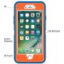 iPhone 6/6S Case Shockproof High Impact Tough Rubber Rugged Hybrid Case Silicone Triple Protective Anti-Shock Shatter-Resistant Mobile Phone Case for iPhone 6/6S 4.7"(Blue-Orange)