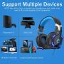 VersionTECH. G2000 Stereo Gaming Headset for PC, Xbox One, PS4, Nintendo Switch, Wired Gaming Chat Headphones with 3D Surround Sound, Noise-Cancellation Microphone，Volume Control & LED Lights